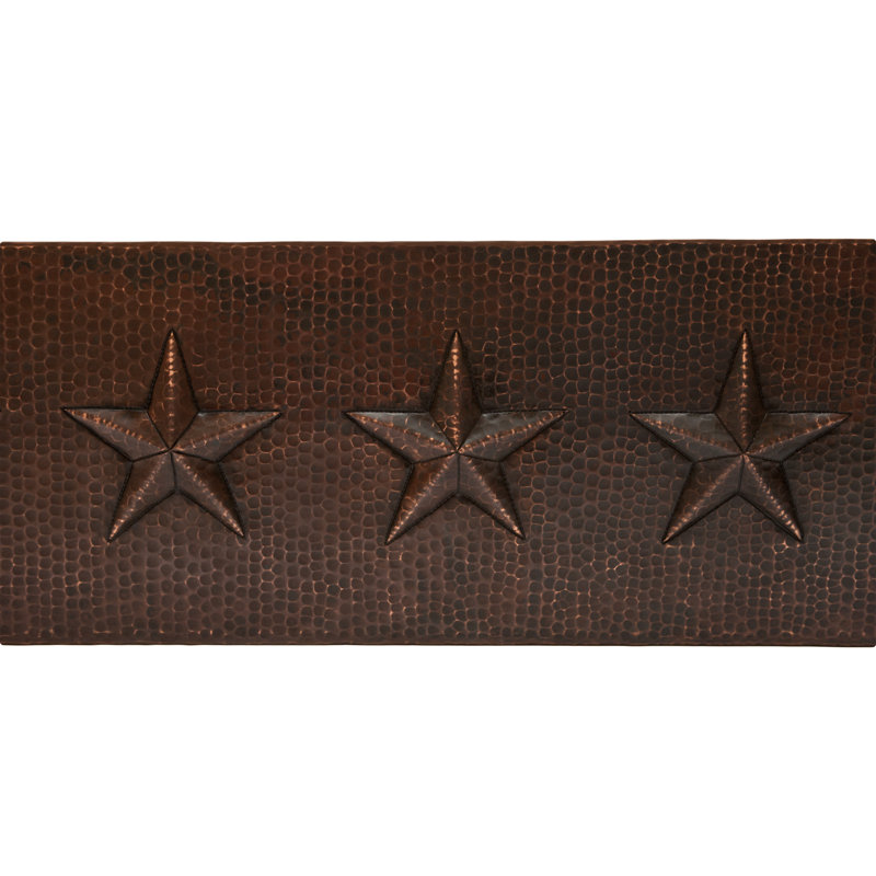 33" Hammered Copper Apron Front Single Basin Kitchen Sink w/ Star Design