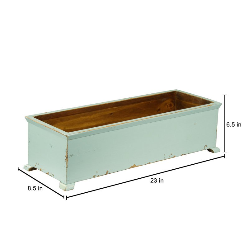 Pot à fleurs en bois Maghakia, Turquoise