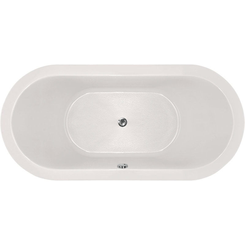 Elle 72'' L Soaking Bathtub, White, Satin Nickel
