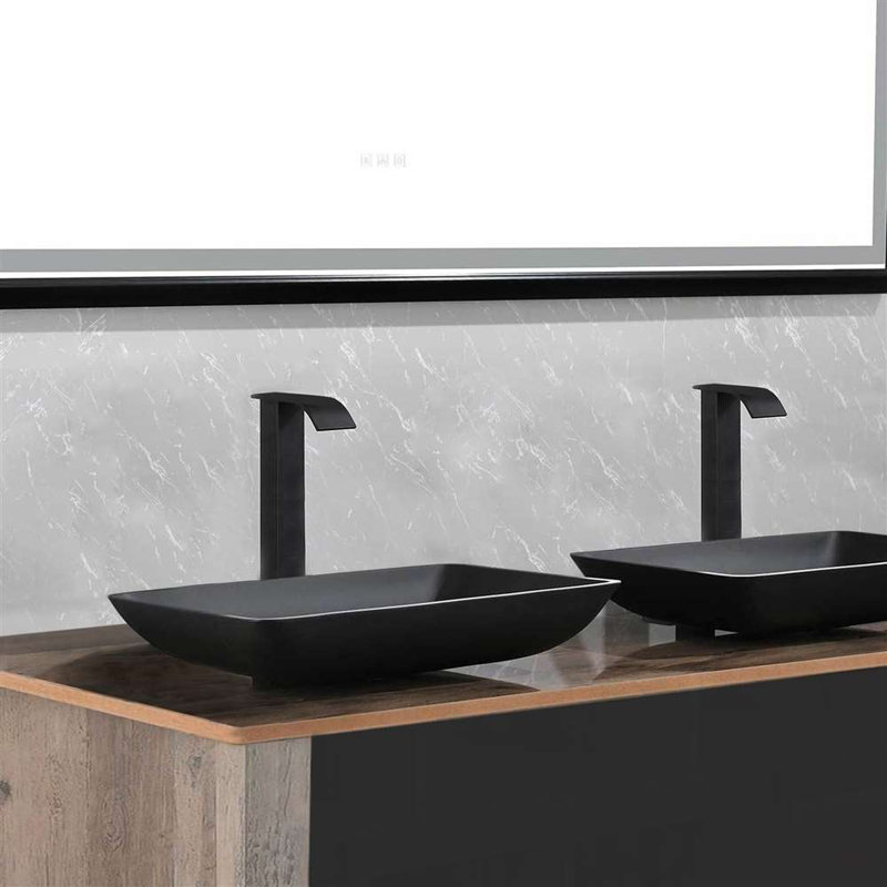 Système de douche à DEL à pluie au design luxueux noir mat avec jets et panneau de commande tactile