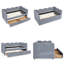 Lit de jour simple en vichy confortable avec deux tiroirs de rangement et port USB, adorable canapé-lit en lin en forme de vague, pour la chambre à coucher ou la chambre d'amis, aucun sommier nécessaire-1850085848