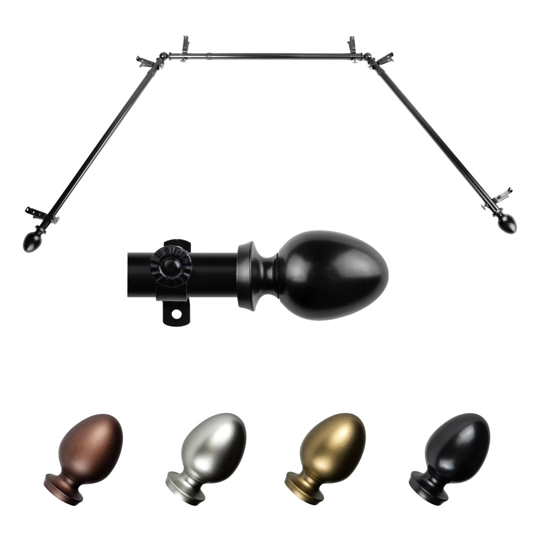 Emeka 13/16" Bay Window Curtain Rod Rod Desyne