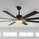 72" Large Modern Ceiling Fan w Wood Blades and LED Lights, Quiet DC Motor 6 Fan Speed w Remote