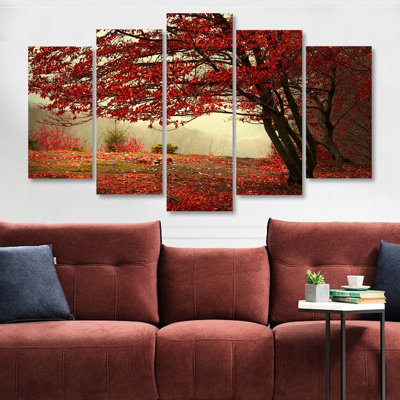 Superbe ensemble d'art mural décoratif en bois aggloméré 5 pièces, 39,4 x 23,6 pouces | 100% panneau de fibres à densité moyenne avec une épaisseur de 0,1 pouce, impression numérique UV | Parfait pour le salon, la chambre à coucher et le bureau, avec un design élégant et accrocheur