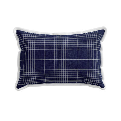 Hamptons Check Cushion 50x30CM Navy