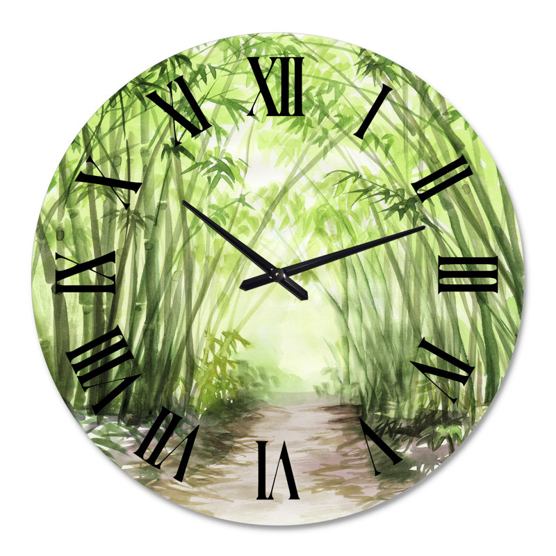 Little Road Bamboo Forest - Horloge murale traditionnelle, Surdimensionné