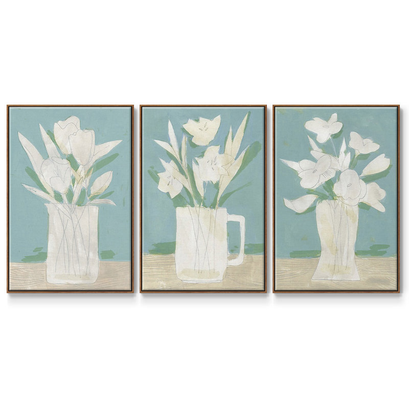 Ensemble de 3 pièces encadrées sur toile, Noyer, H 36 po x l 72 po