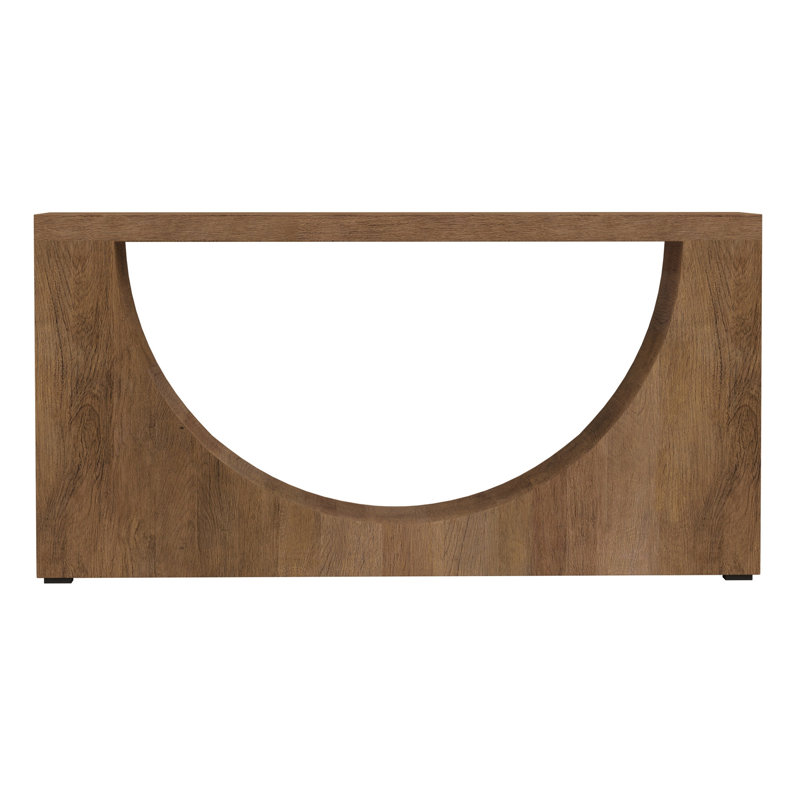 Table de canapé Okai, découpe d'arche industrielle, bois de manguier brun massif rectangulaire