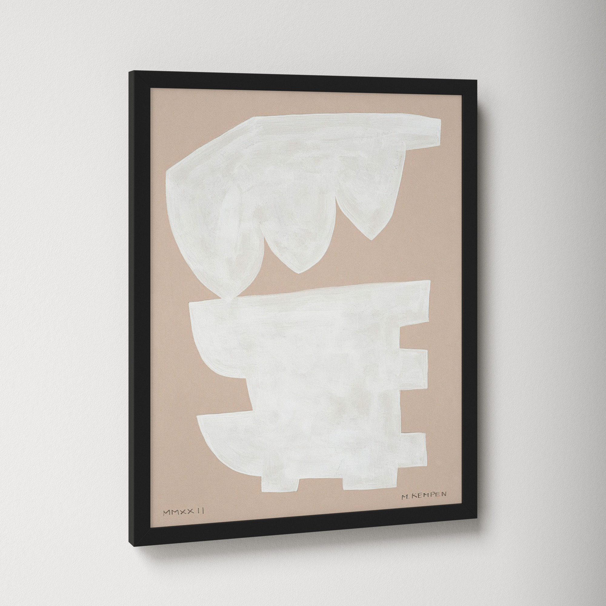 Modules In White 1 by Michael Kempen, Black Framed, 16" W x 20" H