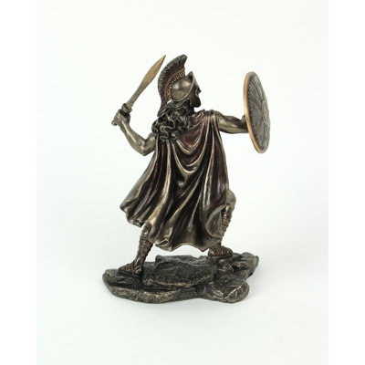 Traditional Theseus Greek hero of Athens cold cast resin bronze-finished statue, 8 inches high