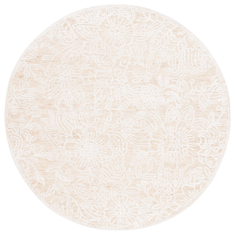 Tapis en laine / coton touffeté à la main Bathesda, Rond 6 pi