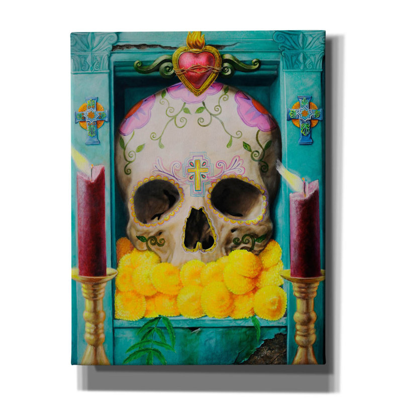 " Calavera " by Robert Valadez, 34" H x 26" W x 1.5'' D