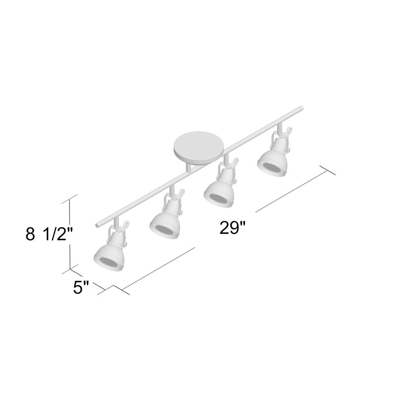 Fedler 29'' 4 -Light Fixed Track Track Kit with Dimmable and Adjustable Head, Oil Rubbed Bronze