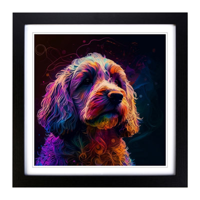 Cockapoo Abstract Art - Framed Print