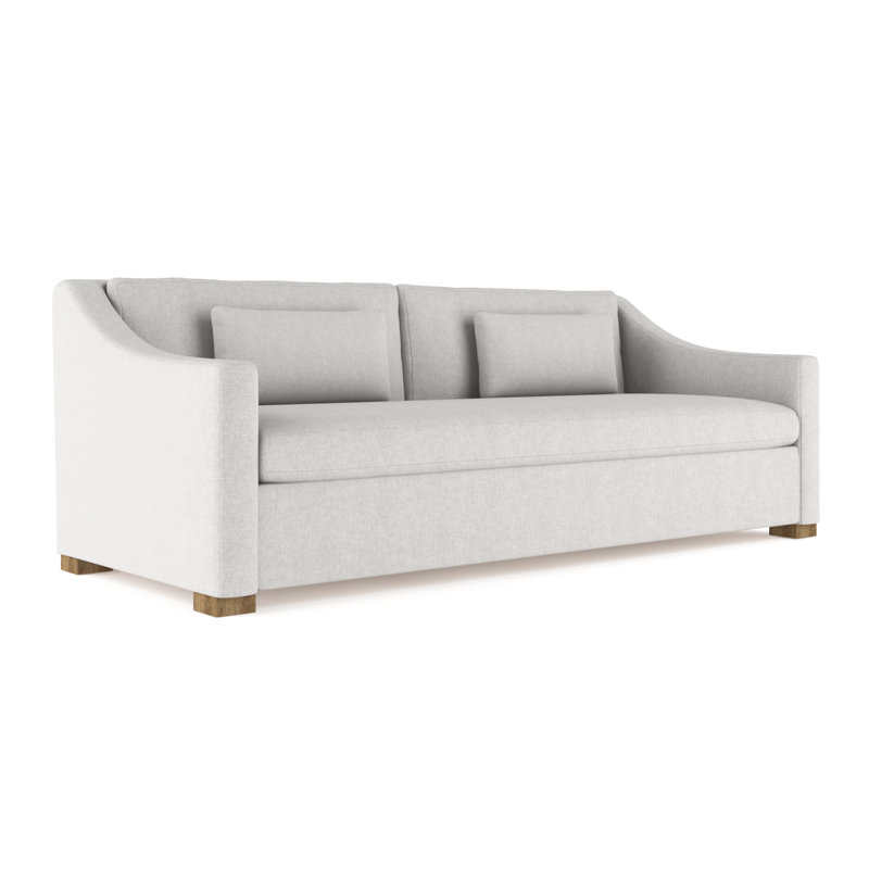 Canapé Crosby, Velours moelleux argenté, H 32,5 po x l 84 po x P 38 po, Patiné