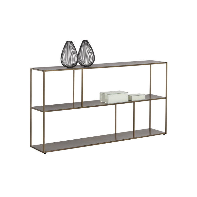 Eiffel Bookcase, Gold, (2 Shelves) 31" H x 34.75" W x 12" D