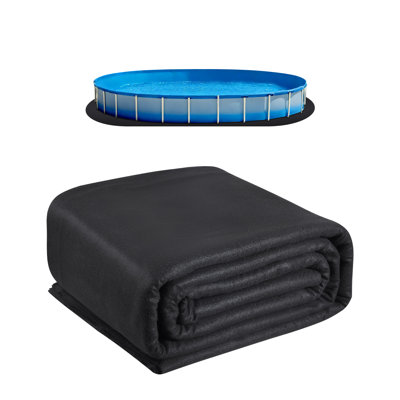 Sous-tapis de piscine ovale, sous-tapis de piscine de 15 x 30 pieds pour piscine hors-terre, tapis de piscine très épais, empêche les perforations, sous-couche de matériau de géotextile recyclé, prolonge la durée de vie de la doublure