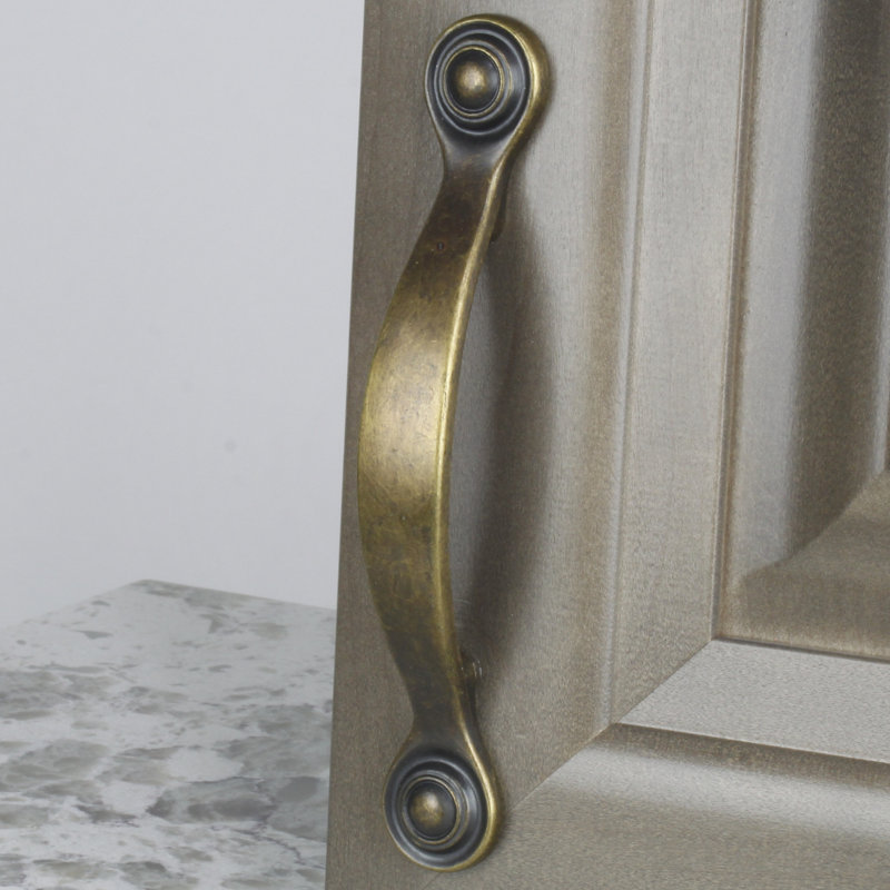 Poignée arche 3 po central Baroque II, Bronze antique