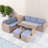 6-piece All Weather Pe Rattan Sofa Set With Adjustable Seat, Storage Box, Removable Covers And Tempered Glass Top Table