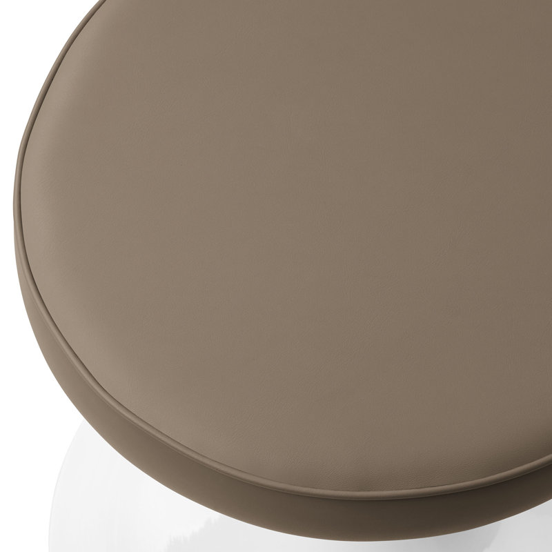 Tabouret Lippa, Siège champignon brun / structure blanche