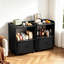 Armoire à café roulante avec prise de courant, chariot de cuisine mobile avec portes coulissantes et tablettes de rangement (l 23,62 po)-131364393