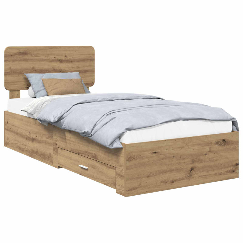 Bed, 100 x 200cm, Artisan Oak