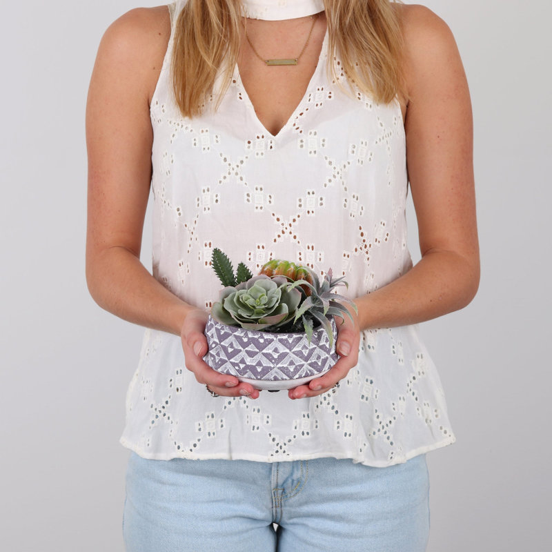 7" Artificial Succulent in Planter
