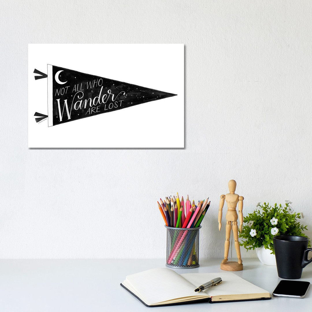 Not All Who Wander Are Lost Pennant by Rachel Nieman - Gallery-Wrapped Canvas Giclée on Canvas