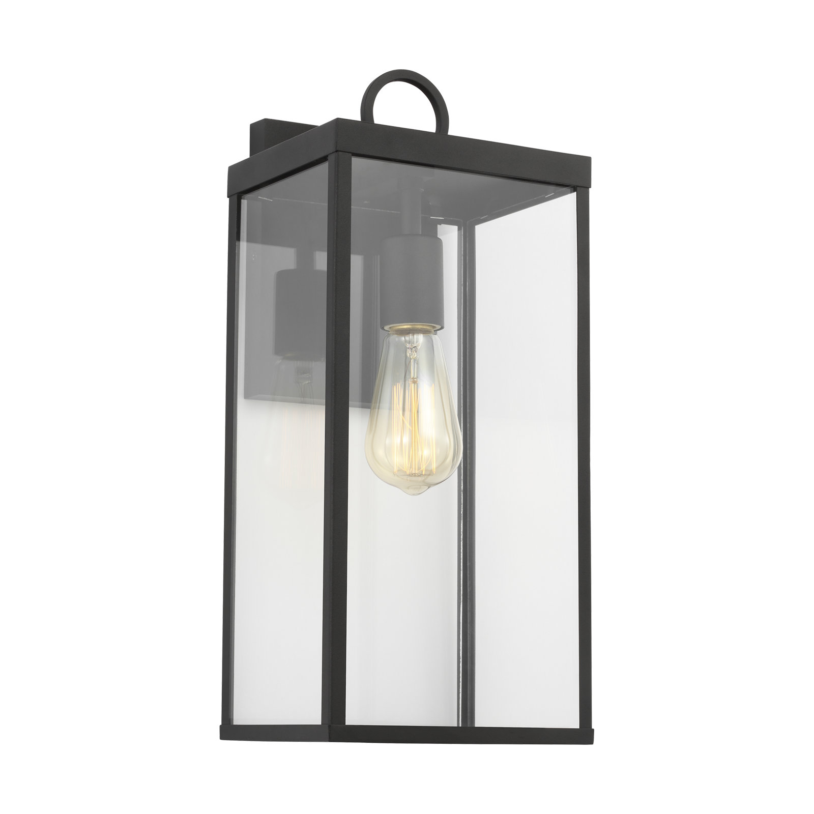 Howell Outdoor Armed Sconce, Matte Black, 16.25" H x 7" W x 6.5" D