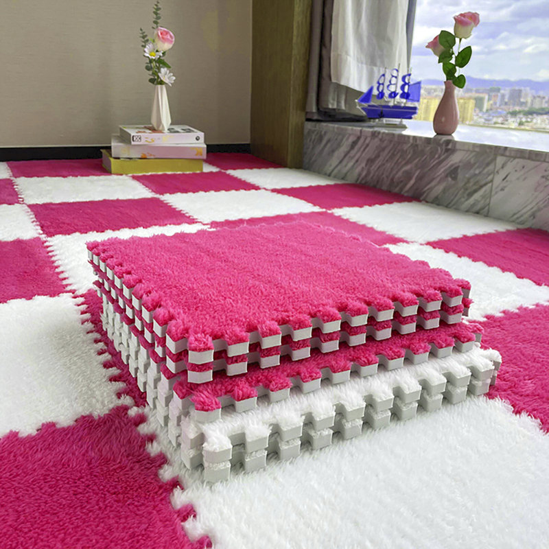 Square 30 cm x 30 cm Felt Area Rug Set