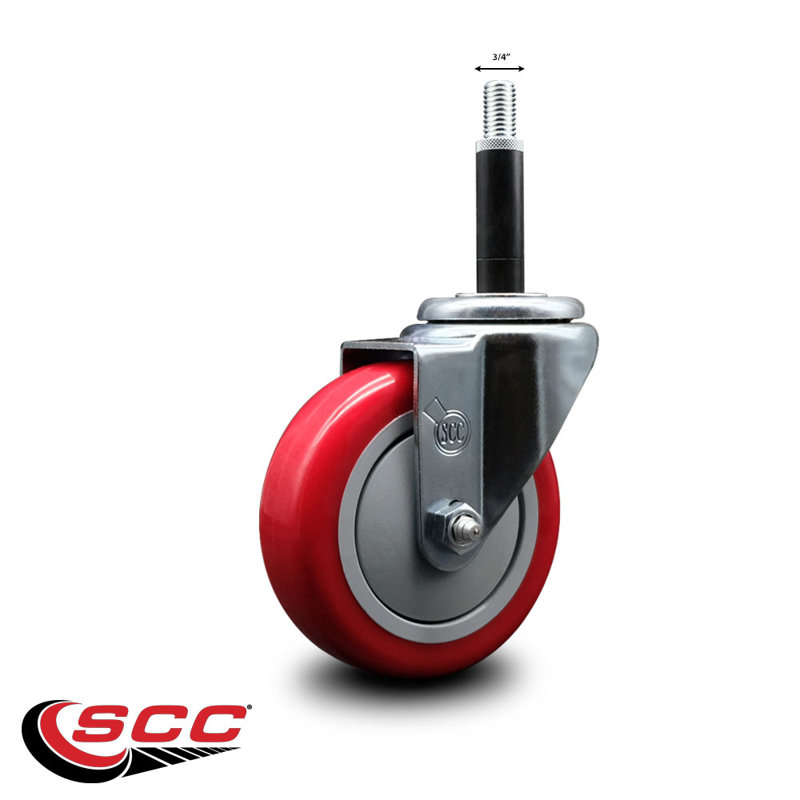 Roulettes extensibles en poly sur roues pivotantes 3/4 po SCC