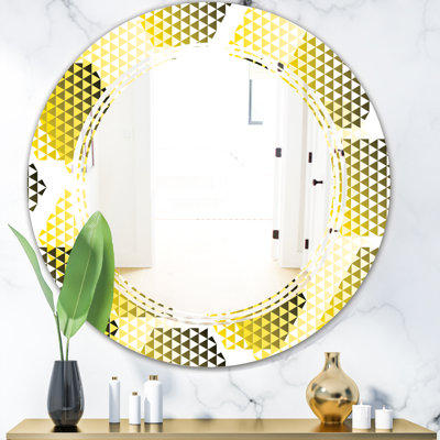 Miroir mural à motif contemporain à trois, moderne et sans cadre xi