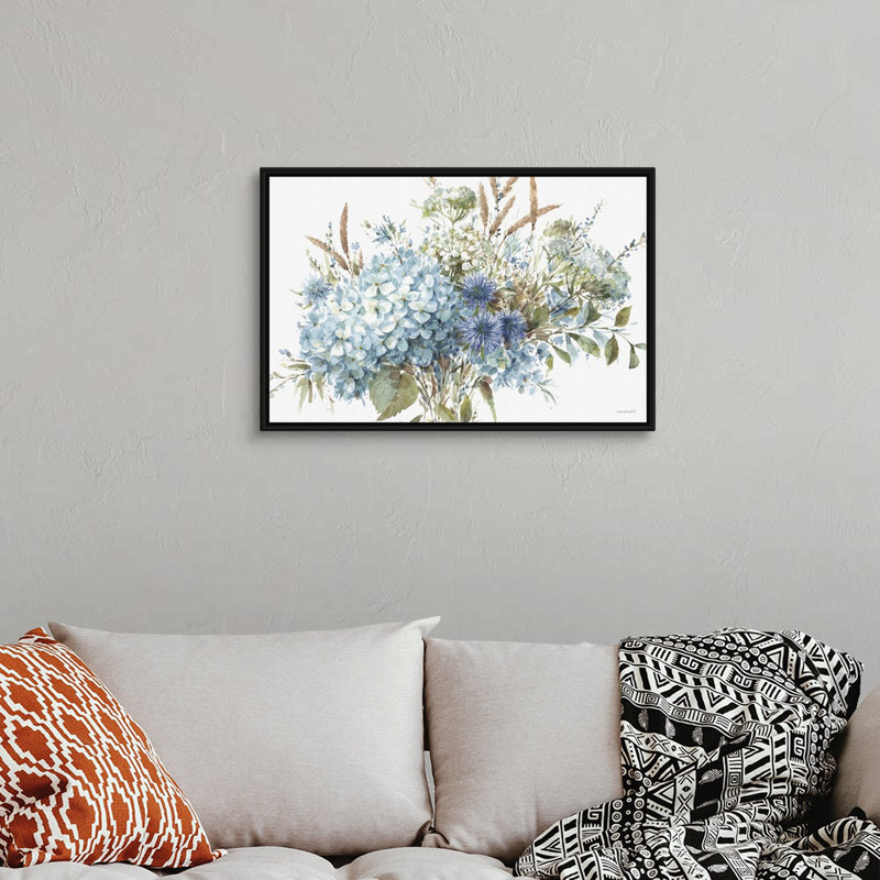 «Bohemian Blue 01 Landscape» par Lisa Audit, reproduction d'art sur toile, H 22 po x l 32 po x P 1,75po