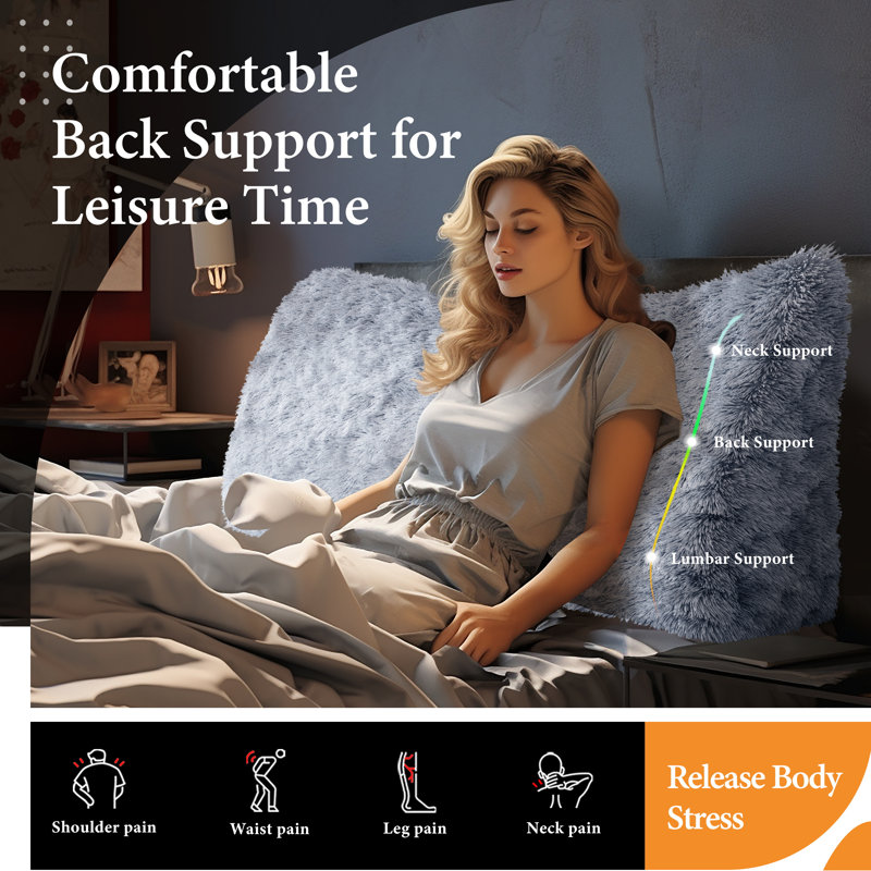 Asseyez-vous sur le dos, confort, peluche, tête de lit, coussin de lecture, coussin de soutien du dossier, dossier, compression