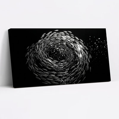 Spiral Fish Canvas Wall Art Oil Painting Print Set Of 1