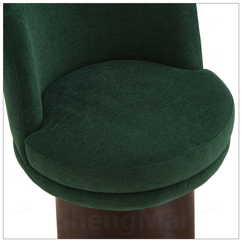 Fauteuil d'appoint pivotant à 360 degrés avec dossier ergonomique et revêtement en chenille pour une assise confortable dans les salons, les chambres ou les appartements