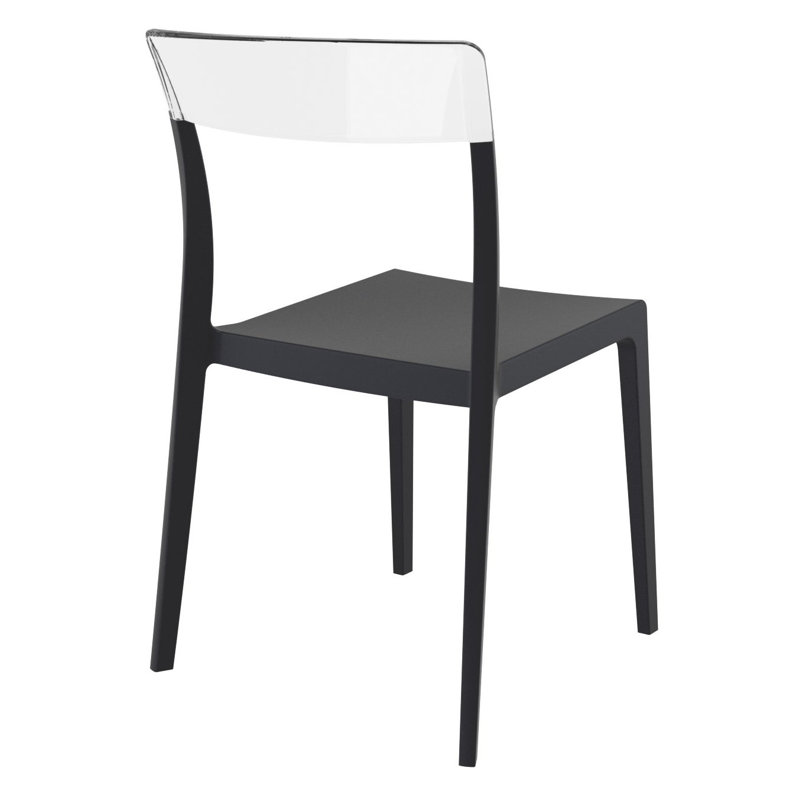 Chaise de terrasse empilable Kliebert, Noir / transparent
