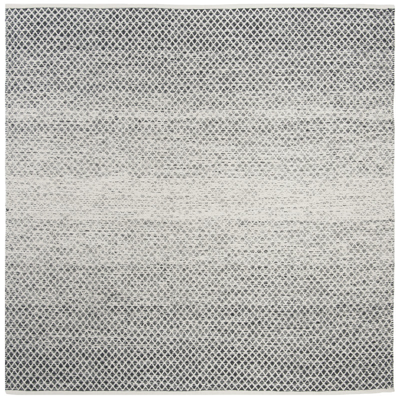 Figuig Hand Woven Cotton Geometric Rug, Square 6'