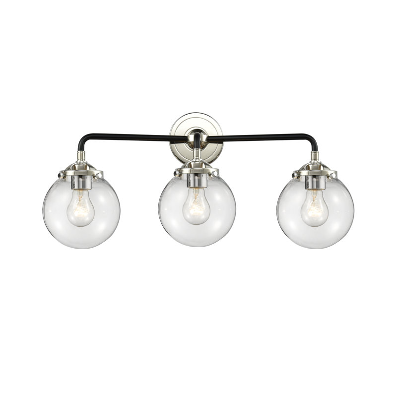 Clementina 2 - Light Dimmable Vanity Light, 60 W Incandescent Vintage Dimmable Bulb, Clear, Black Polished Nickel