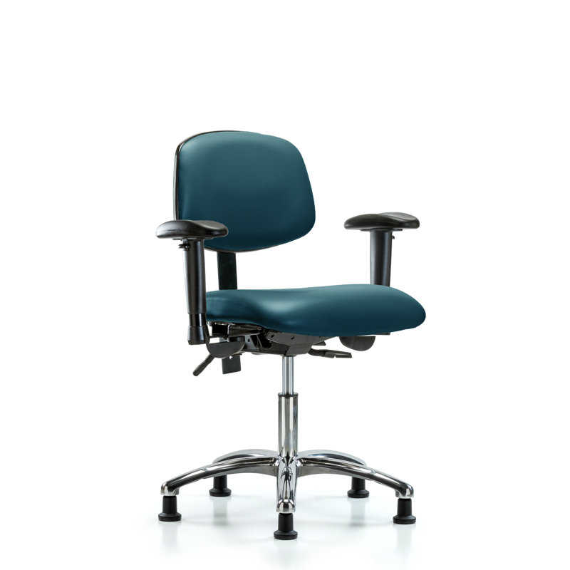 Kussell Vinyl Task Chair, Marine Blue, Yes, Silver