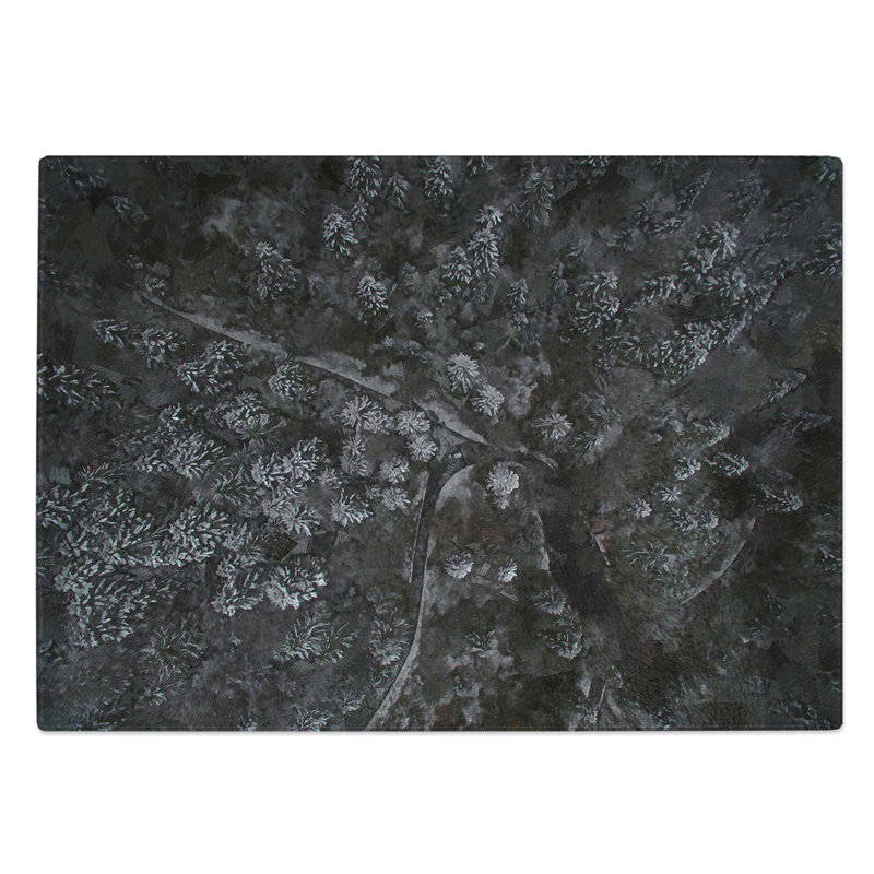 Glass Moody Winter Forest Chopping Board, 39 cm W x 28.5 cm L