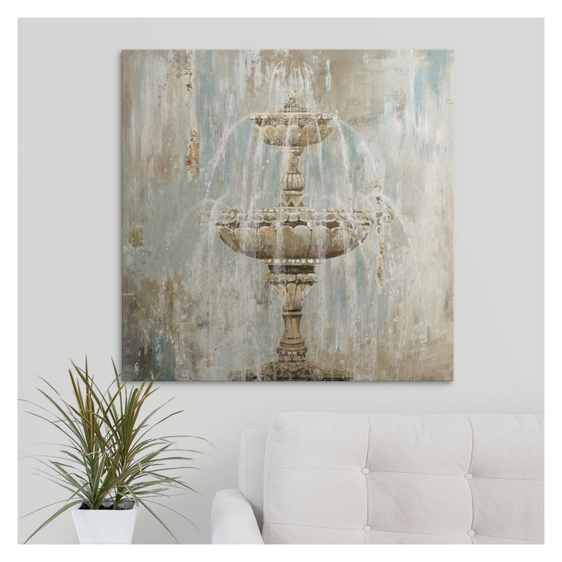 « fontaine », reproduction d’art, H 35 po x l 35 po x P 1,5 po, Toile