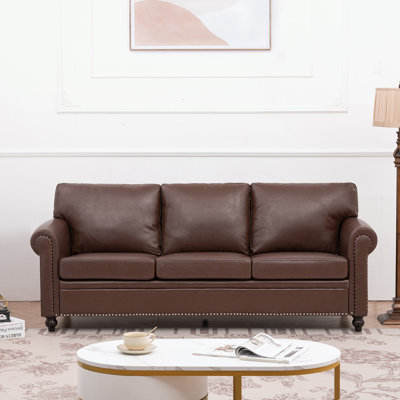 Alimatou 83.86'' Faux Leather Rolled Arms Sofa -  Darby Home Co, BC7DBAFE8D0C4CDC8158CEA26EDC261D