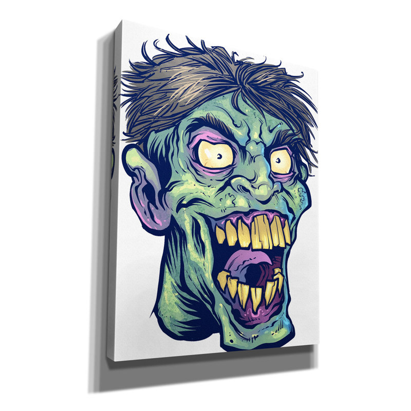 «Lassel Zombie Pattern Head 15», reproduction sur toile, H 16 po x l 12 po x P 0,75 po