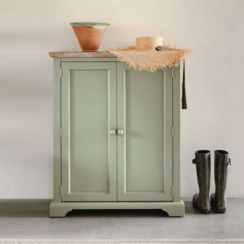 20 Pair Shoe Storage, Sage Green/Brown