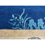 Tapis antique chinois à motif floral sur fond bleu