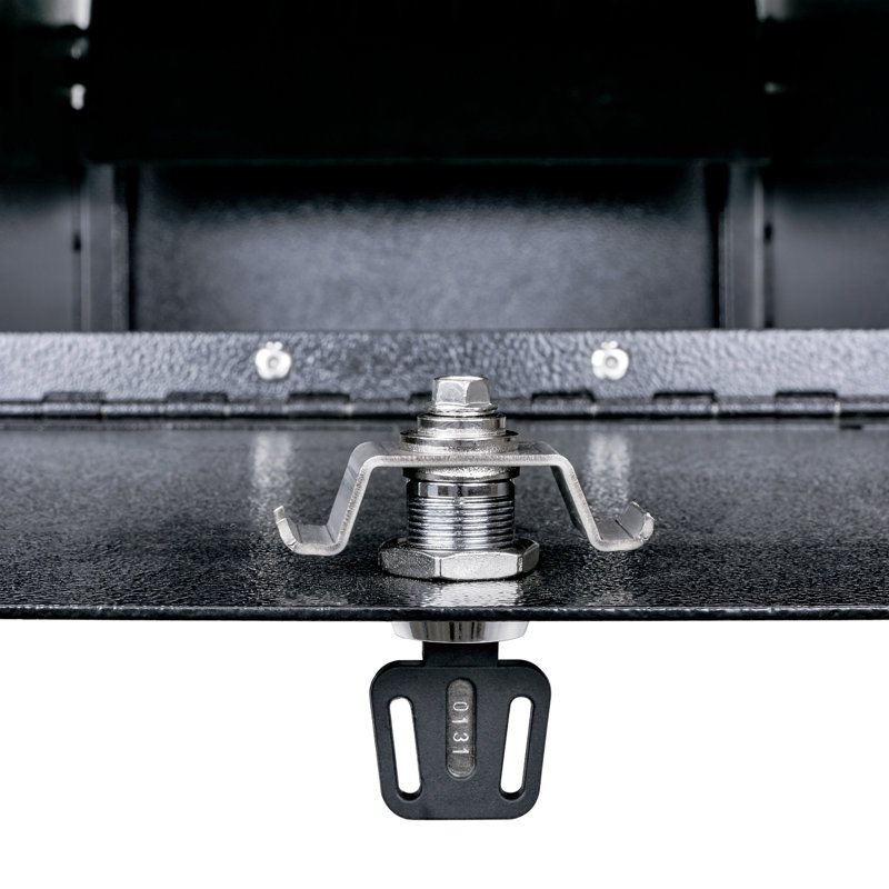 Black Steel Lockable Post Mounted Mailbox with Dual Access