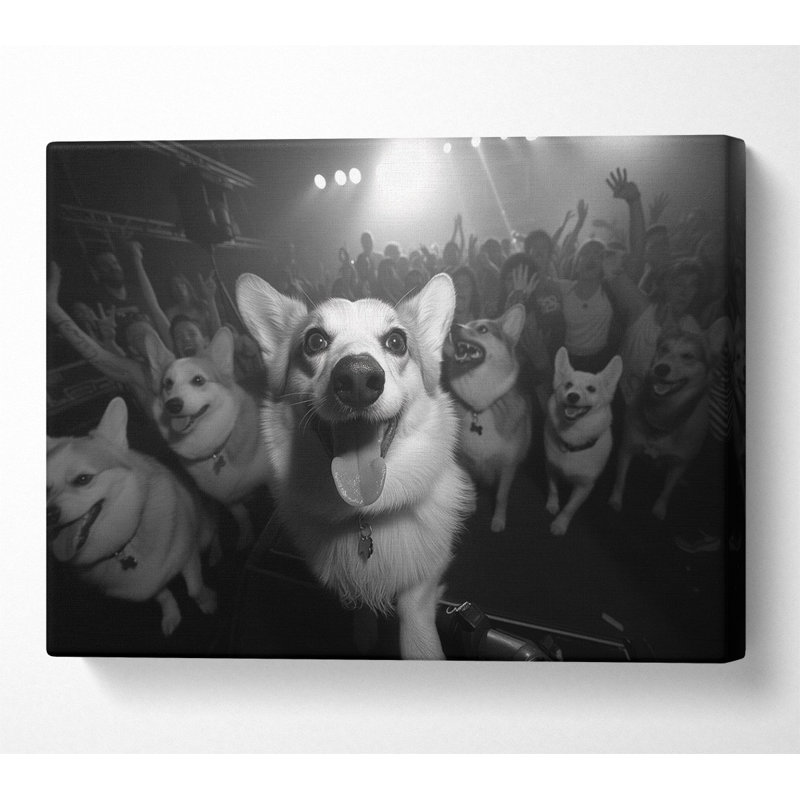 Dog Rave - No Frame Print on Canvas, 81cm H x 121.9cm W