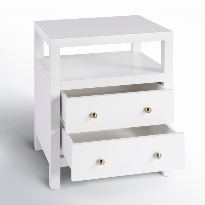 Nora 2-Drawer Nightstand, Smooth White