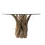 Sandbach Round Glass Top Solid Wood Base Dining Table